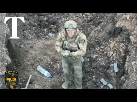 Russian soldier surrenders to Ukrainian drone outside Bakhmut