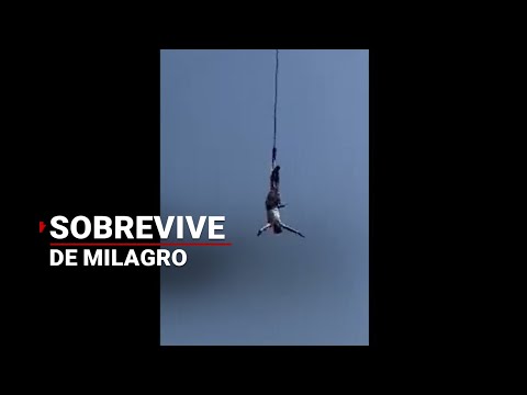 ¡De milagro! Se rompe la cuerda del BUNGEE en Tailandia pero el hombre sobrevive