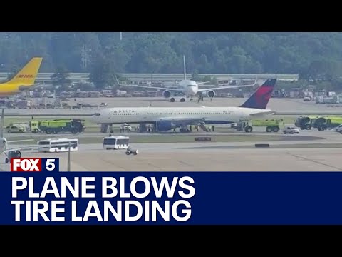 Delta Airlines plane's tire blows out on emergency landing | FOX 5 News