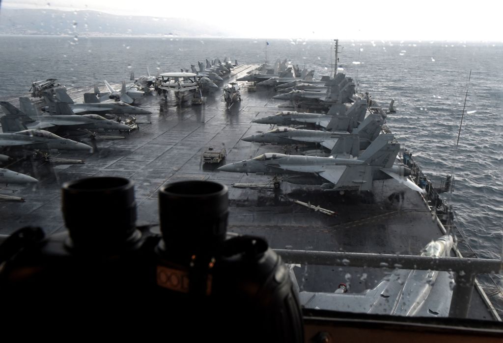 US aircraft carrier is located in the Aegean Sea due to possible escalation of tensions in the region with Russia